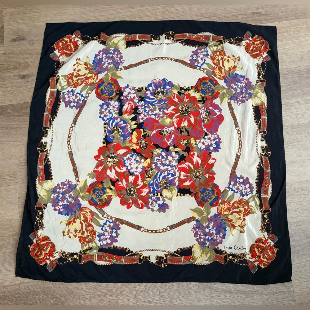 Pierre Cardin Floral Silk Scarf